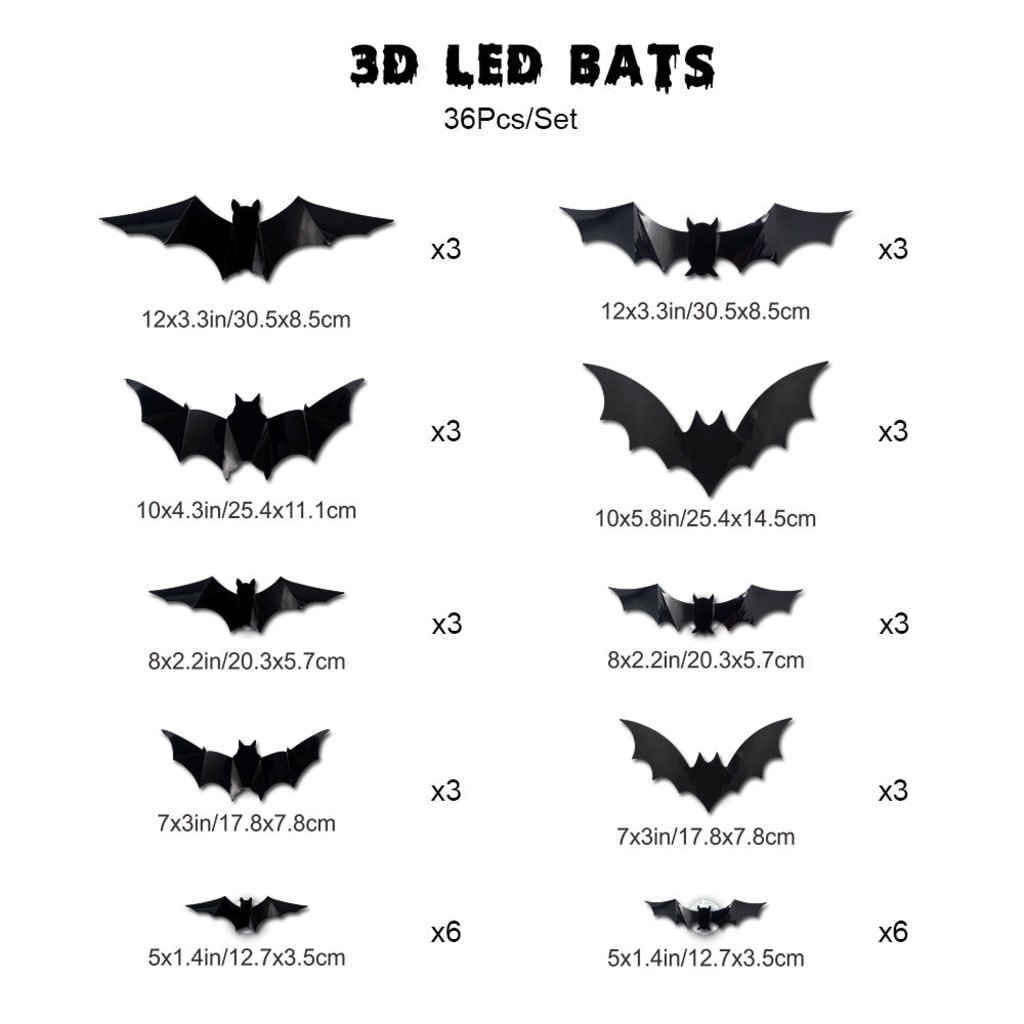 3D LED Bat Halloween Decoration Light