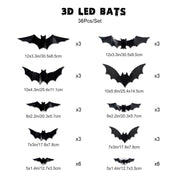 3D LED Bat Halloween Decoration Light
