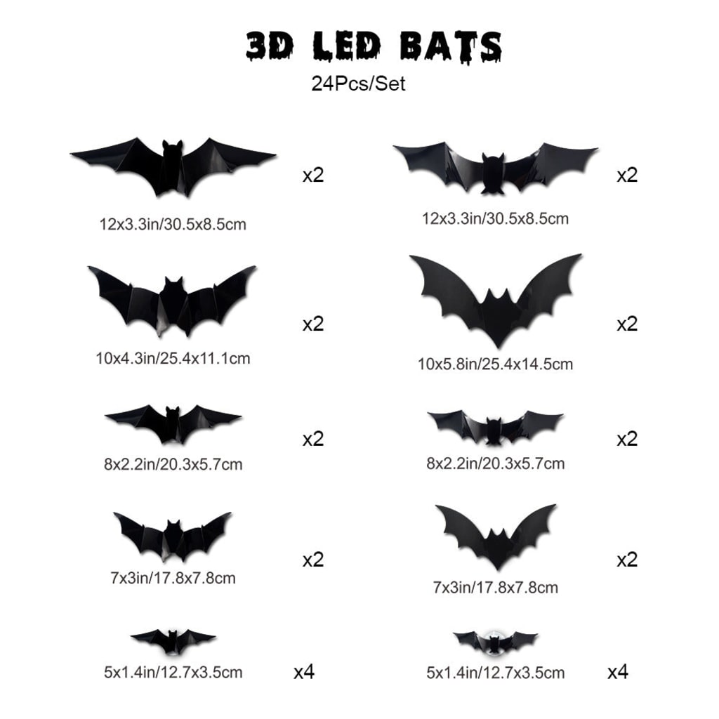 3D LED Bat Halloween Decoration Light