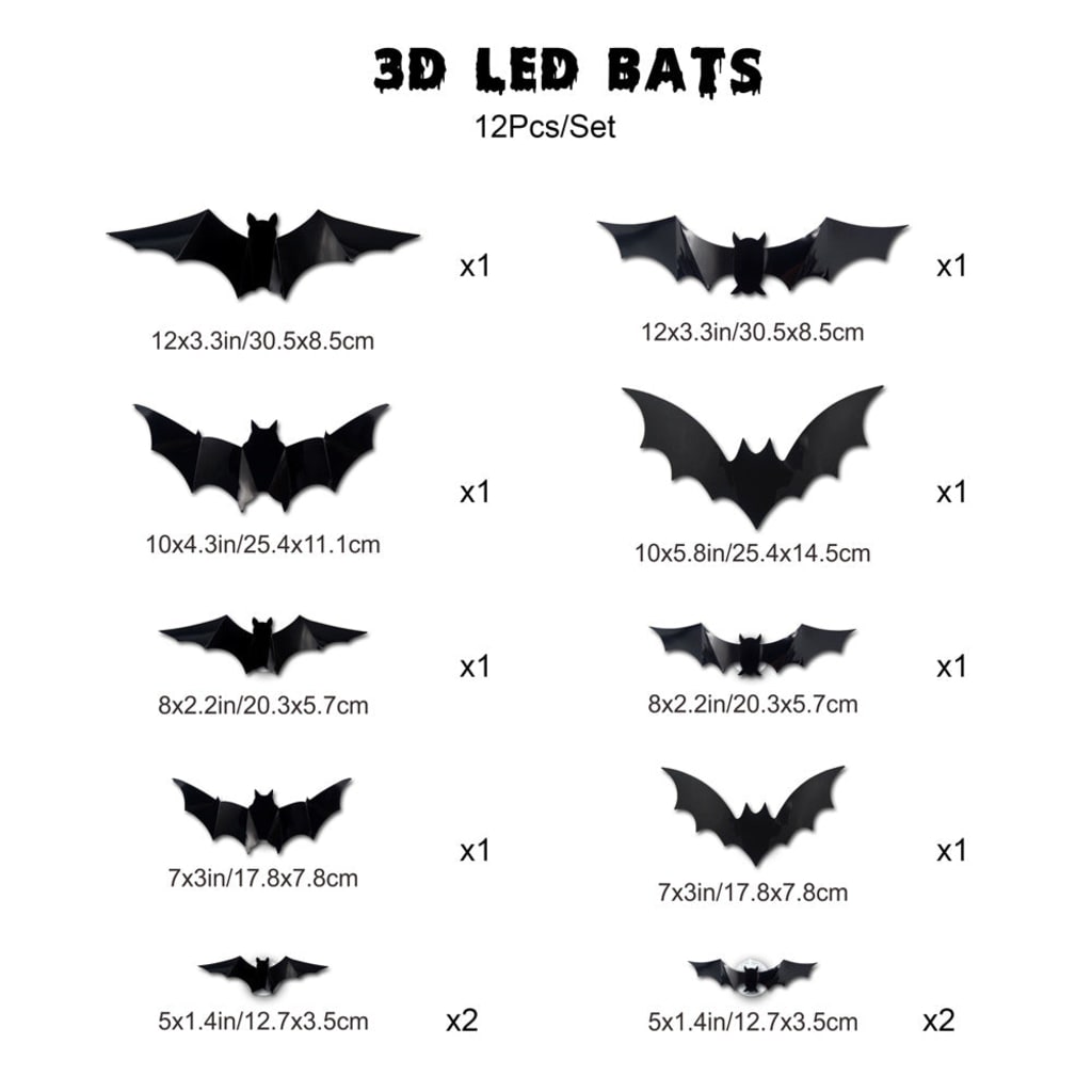 3D LED Bat Halloween Decoration Light