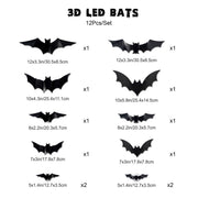 3D LED Bat Halloween Decoration Light